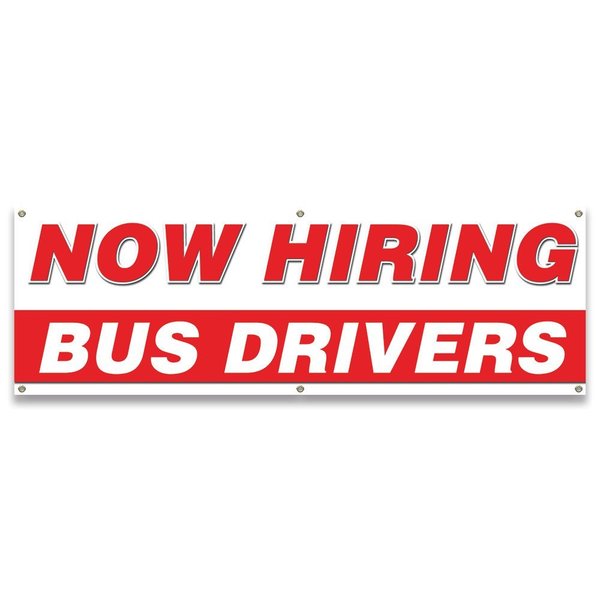 Signmission Now Hiring Bus Drivers Banner Apply Inside Accepting Application Single Sided B-72-30207